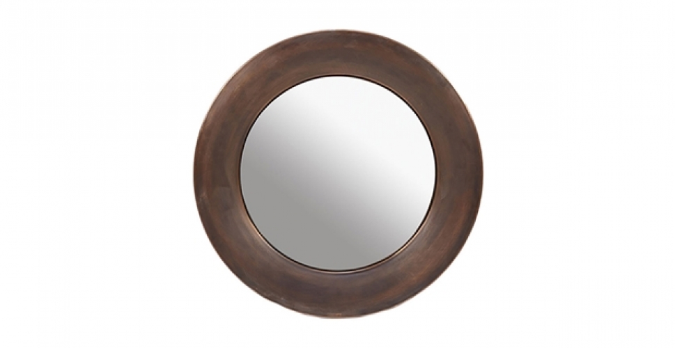 Miroir rond en cuivre 
