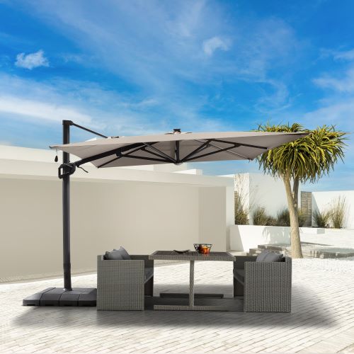 Parasol 10x10 Beige avec lumières Del 